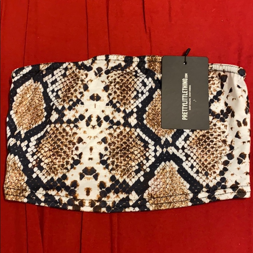 Snake Print Bandeau Top